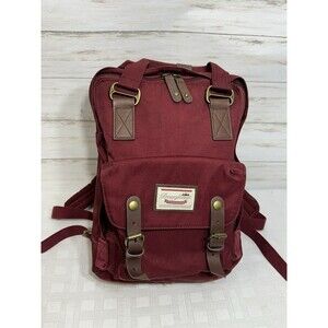 Doughnut Outdoor Adventure Full Size Burgundy Backpack Bag Laptop School gym